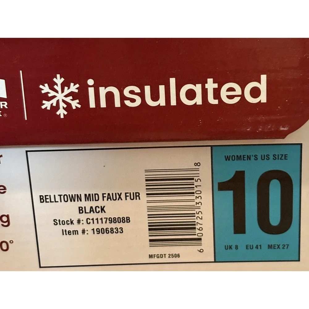 Chooka Insulated Belltown Mid Faux Fur Women's Winter Boots Size 10 NIB